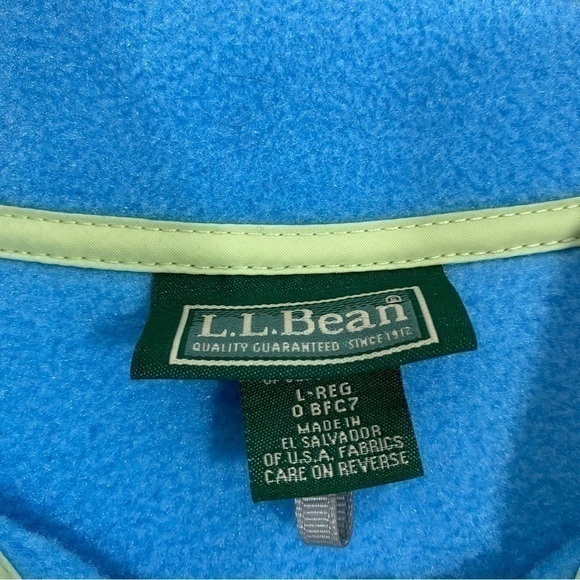 L.L. Bean Vintage Blue Pullover Fleece Snap Jacket Large‎ - Picture 6 of 9